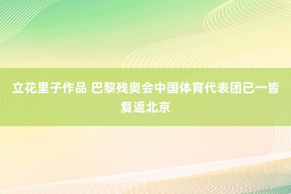 立花里子作品 巴黎残奥会中国体育代表团已一皆复返北京