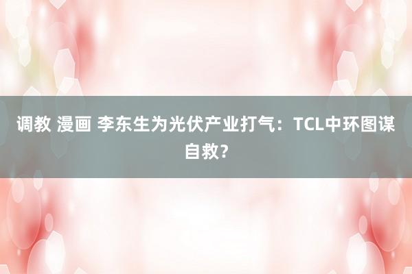 调教 漫画 李东生为光伏产业打气：TCL中环图谋自救？