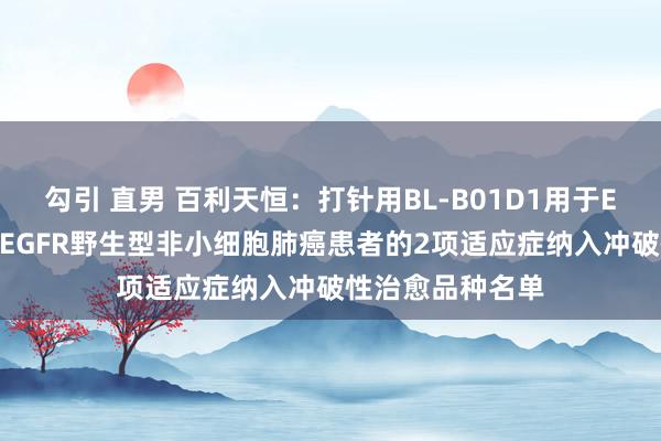 勾引 直男 百利天恒：打针用BL-B01D1用于EGFR敏锐突变及EGFR野生型非小细胞肺癌患者的2项适应症纳入冲破性治愈品种名单