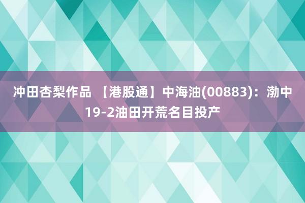 冲田杏梨作品 【港股通】中海油(00883)：渤中19-2油田开荒名目投产