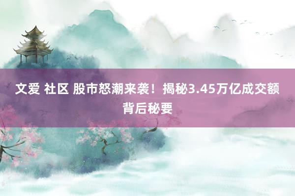 文爱 社区 股市怒潮来袭！揭秘3.45万亿成交额背后秘要