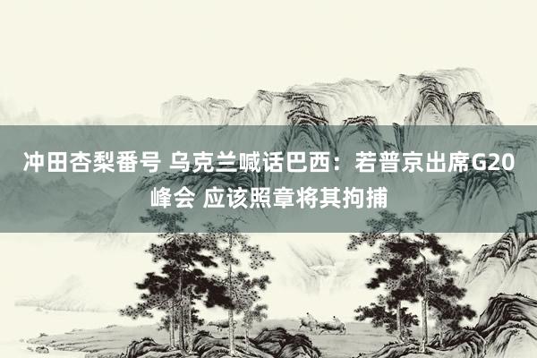 冲田杏梨番号 乌克兰喊话巴西：若普京出席G20峰会 应该照章将其拘捕