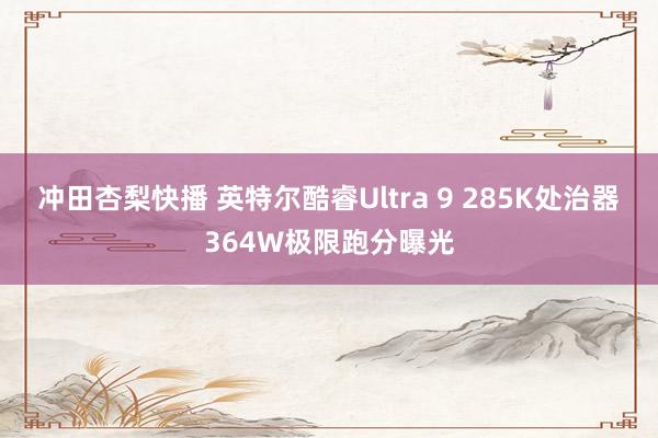 冲田杏梨快播 英特尔酷睿Ultra 9 285K处治器364W极限跑分曝光