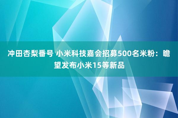 冲田杏梨番号 小米科技嘉会招募500名米粉：瞻望发布小米15等新品