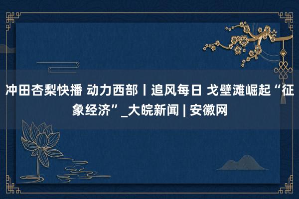 冲田杏梨快播 动力西部丨追风每日 戈壁滩崛起“征象经济”_大皖新闻 | 安徽网