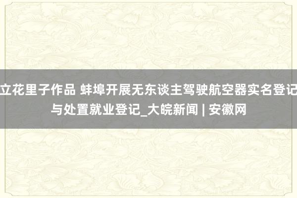 立花里子作品 蚌埠开展无东谈主驾驶航空器实名登记与处置就业登记_大皖新闻 | 安徽网