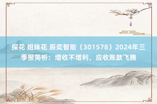 探花 姐妹花 辰奕智能（301578）2024年三季报简析：增收不增利，应收账款飞腾