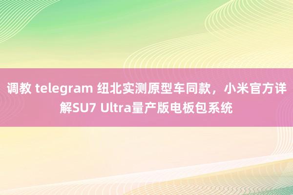 调教 telegram 纽北实测原型车同款，小米官方详解SU7 Ultra量产版电板包系统