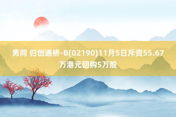 男同 归创通桥-B(02190)11月5日斥资55.67万港元回购5万股