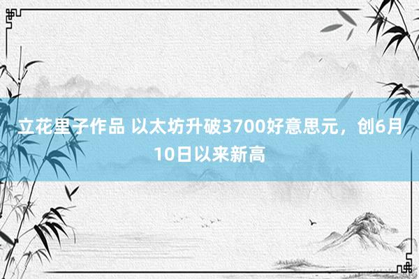 立花里子作品 以太坊升破3700好意思元，创6月10日以来新高