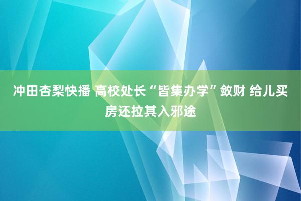 冲田杏梨快播 高校处长“皆集办学”敛财 给儿买房还拉其入邪途