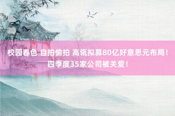 校园春色 自拍偷拍 高瓴拟募80亿好意思元布局！四季度35家公司被关爱！