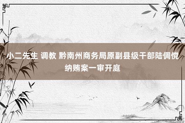 小二先生 调教 黔南州商务局原副县级干部陆倜傥纳贿案一审开庭