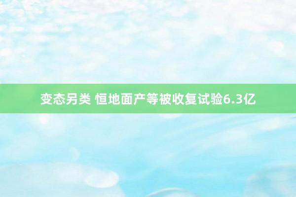 变态另类 恒地面产等被收复试验6.3亿