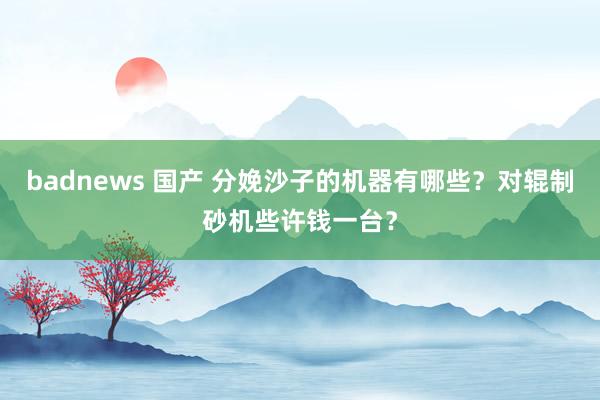 badnews 国产 分娩沙子的机器有哪些？对辊制砂机些许钱