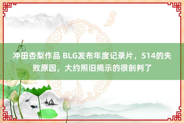 冲田杏梨作品 BLG发布年度记录片，S14的失败原因，大约照旧揭示的很剖判了