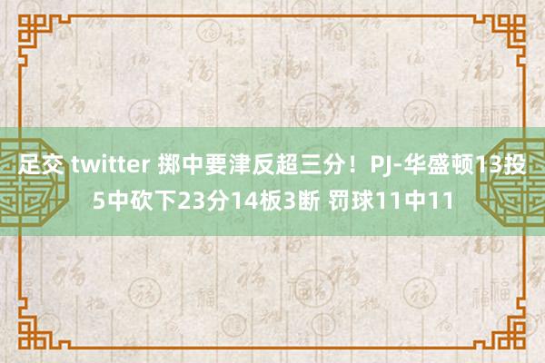 足交 twitter 掷中要津反超三分！PJ-华盛顿13投5中砍下23分14板3断 罚球11中11