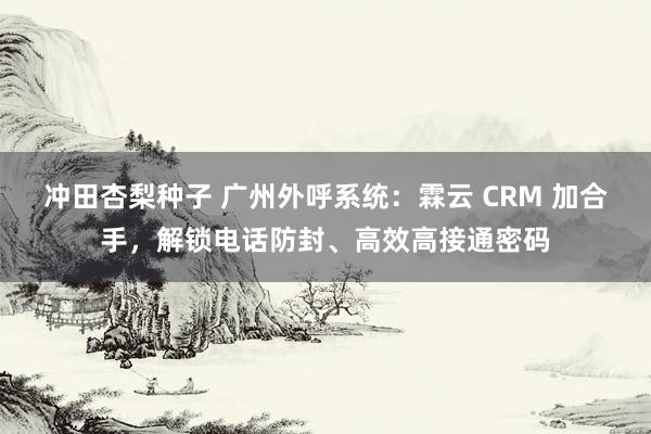 冲田杏梨种子 广州外呼系统：霖云 CRM 加合手，解锁电话防